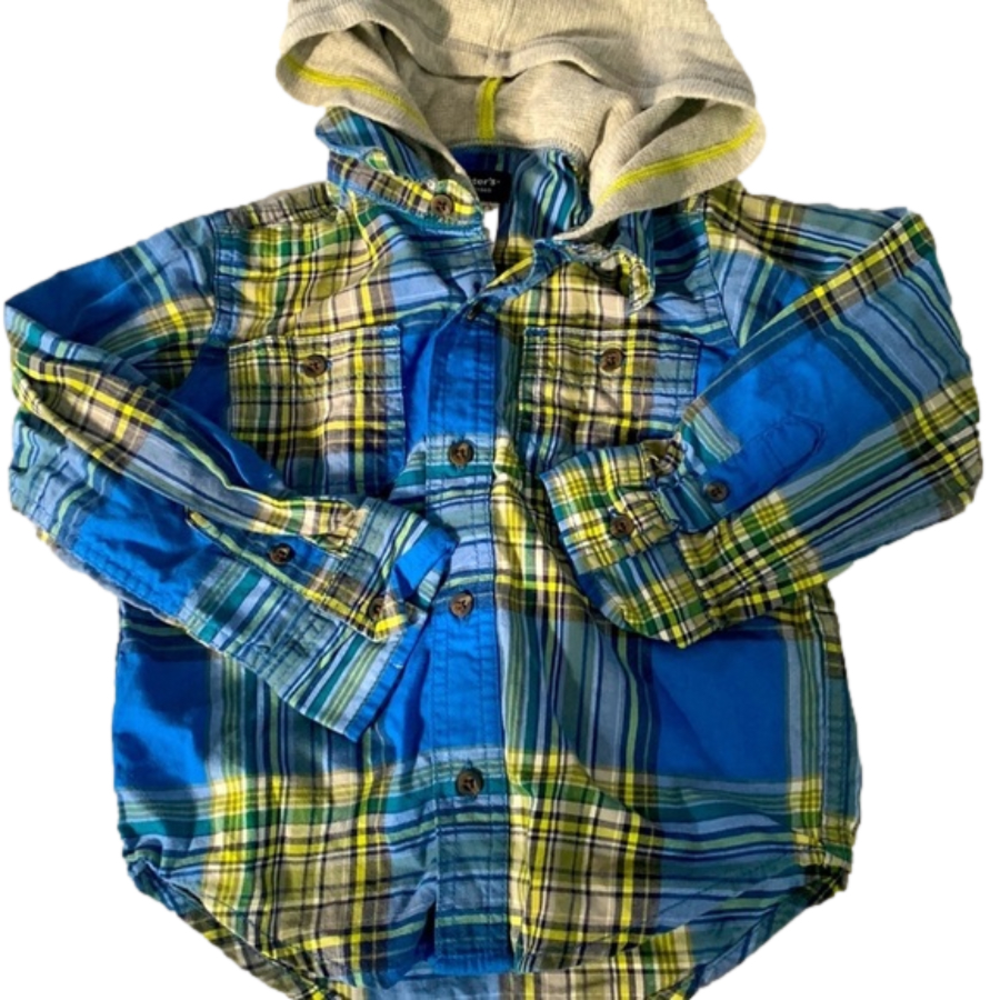 Carters Boys Hooded Button Up Shirt
